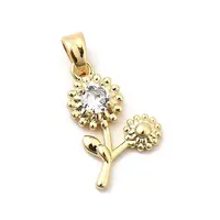 Brass Micro Pave Cubic Zirconia Pendants