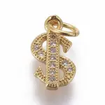 Brass Micro Pave Cubic Zirconia Charms