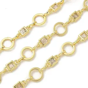 Rack Plating Brass Glass Link Chains
