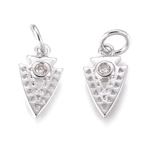Brass Micro Pave Cubic Zirconia Charms