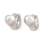 Brass with Clear Cubic Zirconia Hoop Earring