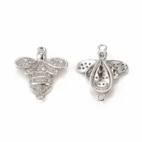 Brass Micro Pave Cubic Zirconia Connector Charms