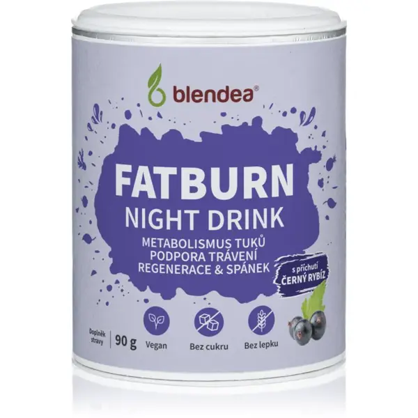 Blendea Fat Burn night drink prášok na podporu chudnutia príchuť Black Currant 90 g