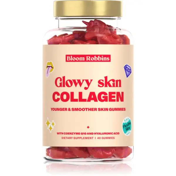 Bloom Robbins Glowy skin COLLAGEN YOUNGER & SMOOTHER SKIN POWDER žuvacie kocky pre žiarivý vzhľad pleti 241 g