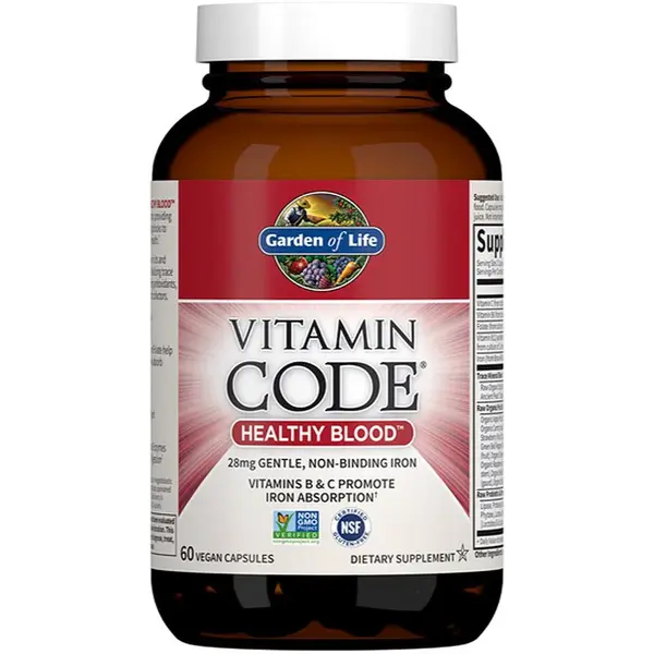 Garden of Life Vitamin Code RAW Healthy Blood kapsuly na podporu krvotvorby 60 cps