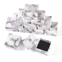 Square Marble Texture Cardboard Jewelry Ring Boxes