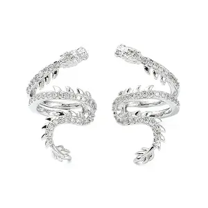 Rack Plating Brass Micro Pave Cubic Zirconia Cuff Earring