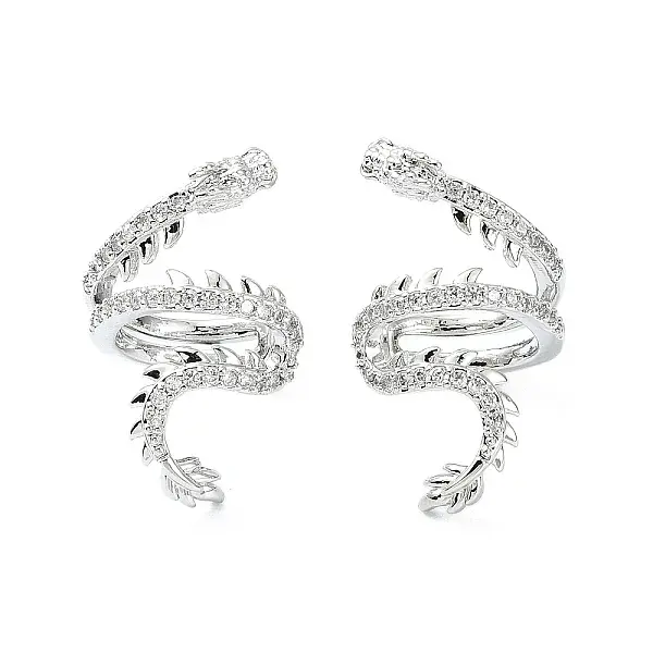 Rack Plating Brass Micro Pave Cubic Zirconia Cuff Earring