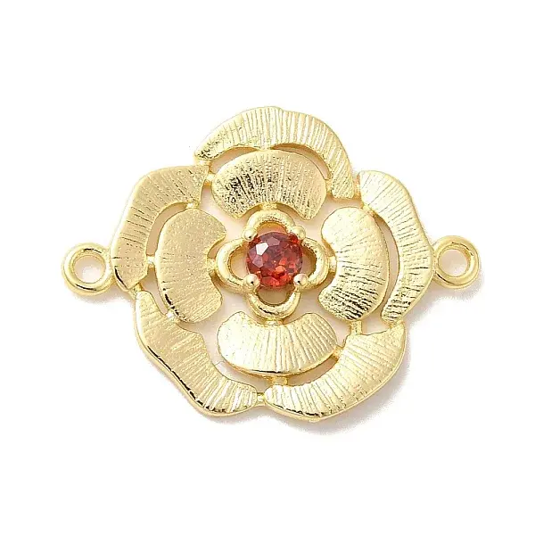 Brass Pave Glass Connector Charms