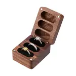 1Pc 3-Slot Walnut Wood Jewelry Gift Box with Magnetic Cover