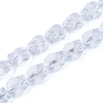 Baking Paint Transparent Glass Beads Strands