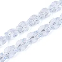 Baking Paint Transparent Glass Beads Strands