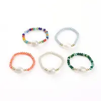 Glass Beads Stretch Rings