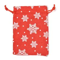 Christmas Themed Burlap Packing Pouches