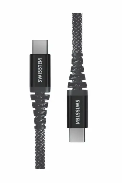Swissten Kevlar USB-C/USB-C 1,5m antracit