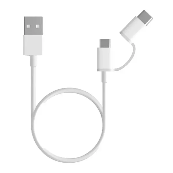 USB kabel Mi 2-in-1 (Micro USB to Type C - 100 cm), bílá