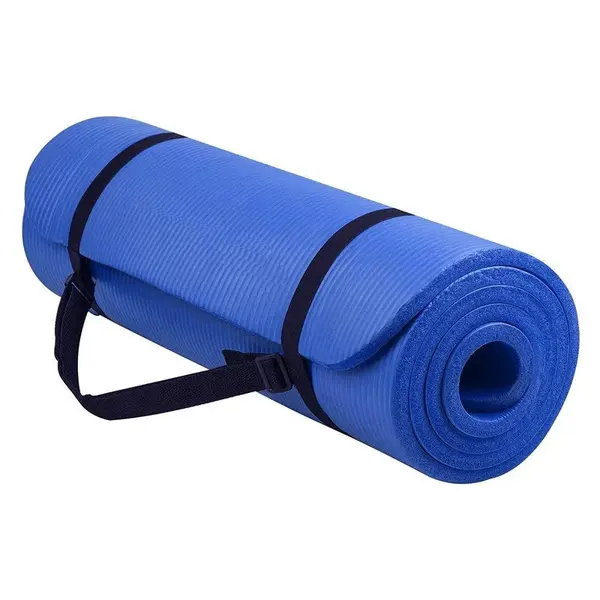 MG Gymnastic Yoga Premium protišmyková podložka na cvičenie 10mm + obal, modrá