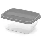 Dóza na potraviny čtvercová Vedo 1.3l čirá/šedá