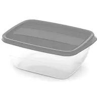 Dóza na potraviny čtvercová Vedo 1.3l čirá/šedá