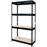 Kovový zásuvný regál černý 180x90x45 cm – 4 police/200 kg