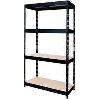 Kovový zásuvný regál černý 180x90x45 cm – 4 police/200 kg