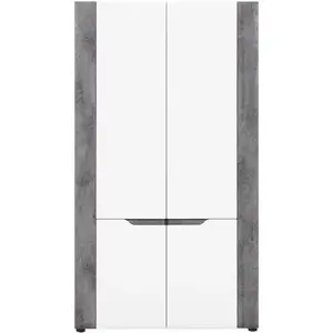 Skriňa Brando 2d B07 Biela/Betón