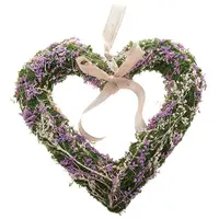 Závěsné srdce se sušenými květy (mech) 30 cm HEA007