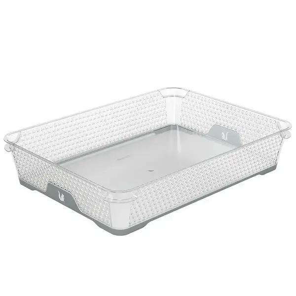 Košík s protiskluzovým dnem A4 šedý 36x26,5x7