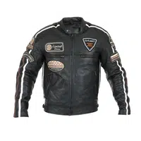 Pánská kožená moto bunda W-TEC Sheawen Black černá 6XL