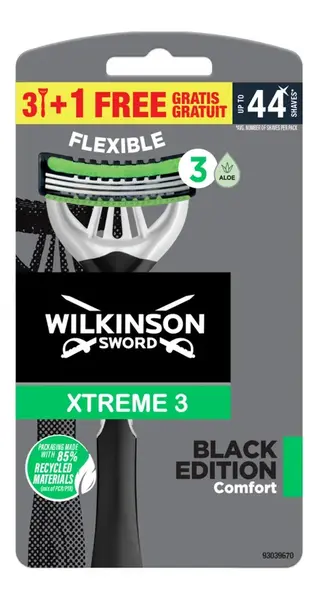 Wilkinson Xtreme3 Black Edition Comfort pánský jednorázový holicí strojek 3+1 ks