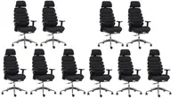 MERCURY 10PACK kancelářská židle SPINE černá s opěrkou hlavy  (10 ks)