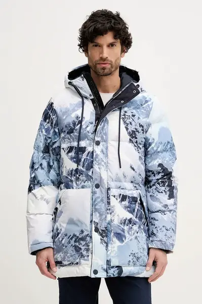 Péřová bunda Guess modrá barva, zimní, M5BL0O W3282