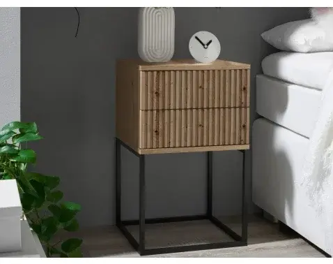 Noční stolek se 2 zásuvkami Marle, dub artisan