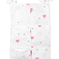 Baby Nellys Kapsář na postýlku 6 kapes , I love Girl, růžový/bílý
