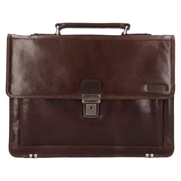 Pánská kožená aktovka Lagen Romel - hnědá