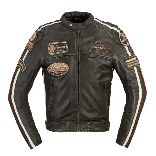 Pánská kožená moto bunda B-STAR Zagiatto tmavě olivově zelená 5XL