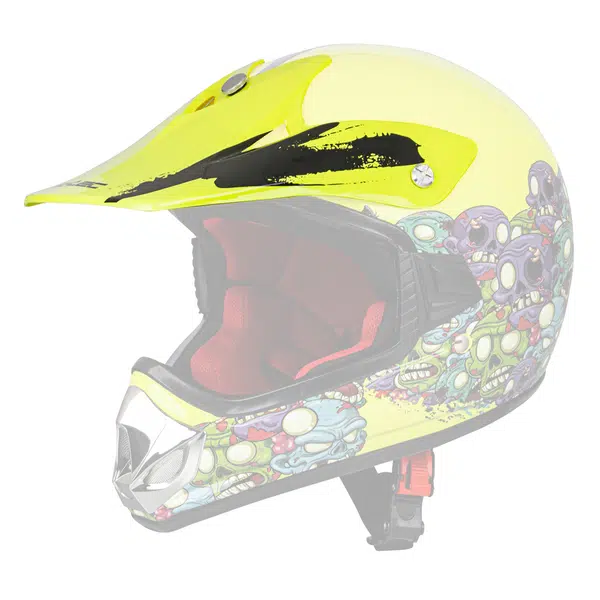 Náhradní kšilt na dětskou přilbu V310 Zombie Neon Green
