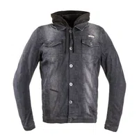 Pánská jeansová letní moto bunda W-TEC Kafec s kapucí černá 5XL