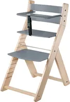 WOOD PARTNER Rostoucí dřevěná ergonomická židle LUCA přírodní lak/ šedá