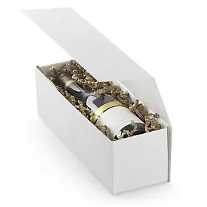 Dárková krabice na víno s magnetickým uzávěrem 100x100x330mm, bílá