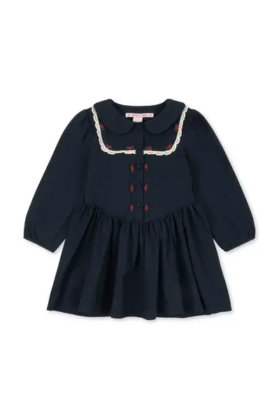 Dětské bavlněné šaty Konges Sløjd EMMY DRESS GOTS tmavomodrá barva, mini, KS104292