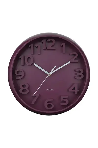 Nástěnné hodiny Karlsson Elevated Classic 33,5 cm fialová barva