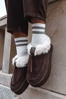 Boto Dámske snehule s kožušinkou na platforme čokoládové Rosmira