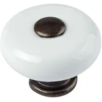 Nábytková knopka o 33 mm MS pat/bílá