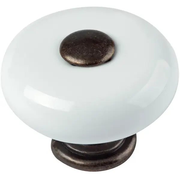 Nábytková knopka o 33 mm MS pat/bílá