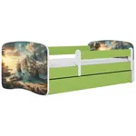 Dětská postel Babydreams+SZ+M zelená 70x140 Loď