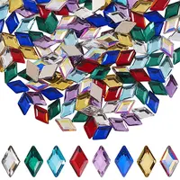 240Pcs 8 Colors Rhombus Glass Cabochons