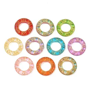 Baking Paint and Golden Metal Enlaced Glass Beads