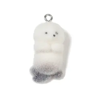 Animal Theme Flocky Opaque Resin Pendants