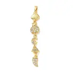 Brass Micro Pave Clear Cubic Zirconia Pendants